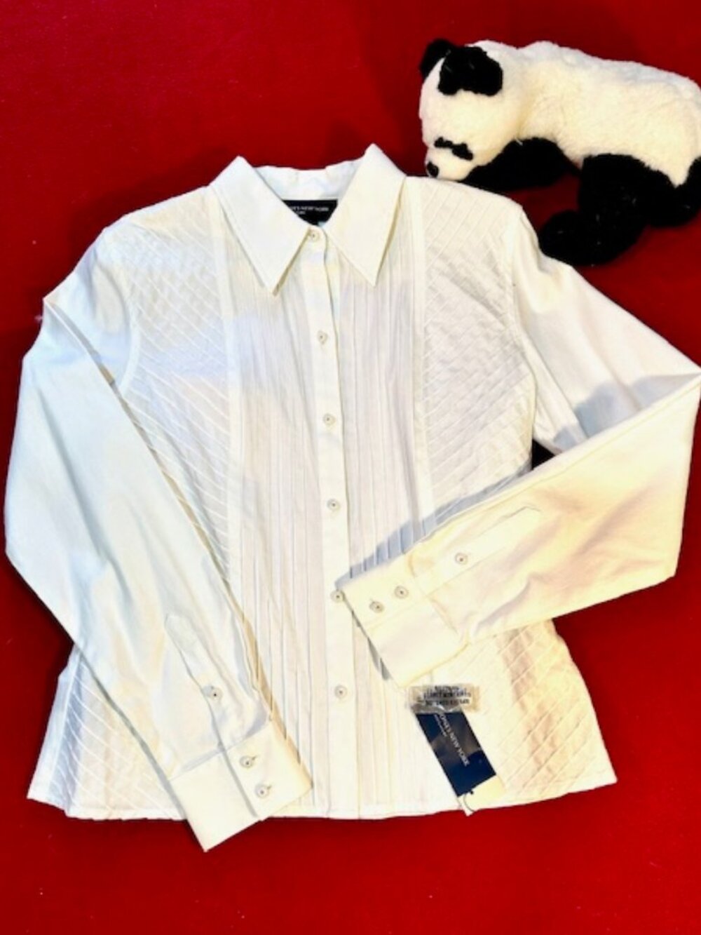 Jones New York Button Down Tuxedo Blouse Size M - NWT